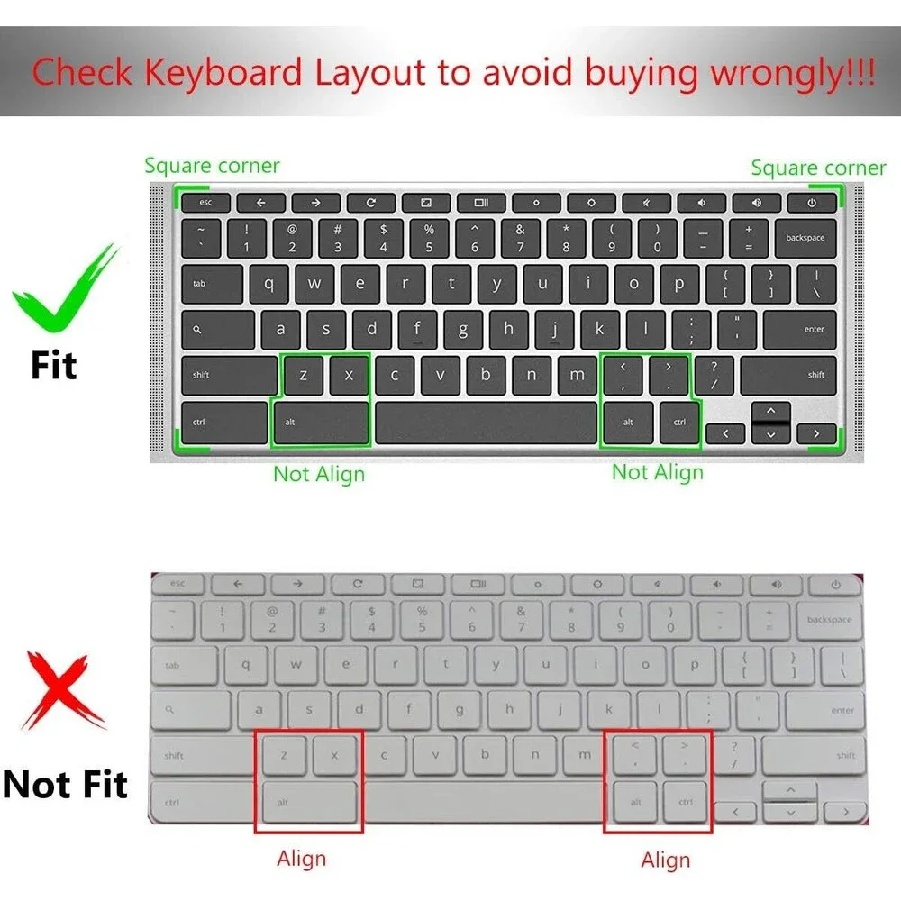 HP Chromebook 14 and 11 Keyboard Skin(Black) Casedao Brand